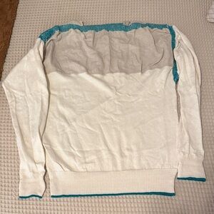 Cézar Italy- Cream and Teal Sweater